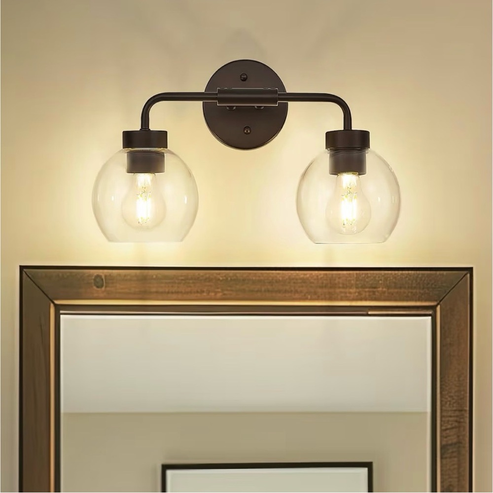 New oil rubbed bronze Double Globe bathroom vanity light